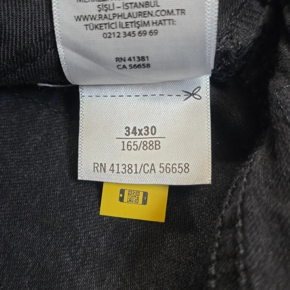Polo Ralph Lauren Jeans Mens 34x30 Black Hampton Relaxed Straight Denim Preppy